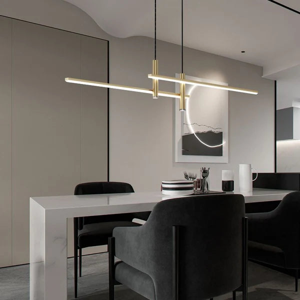 Lustre en suspension LED linéaire moderne en métal - Arisha