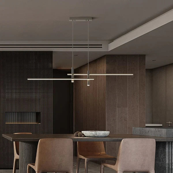 Lustre en suspension LED linéaire moderne en métal - Arisha