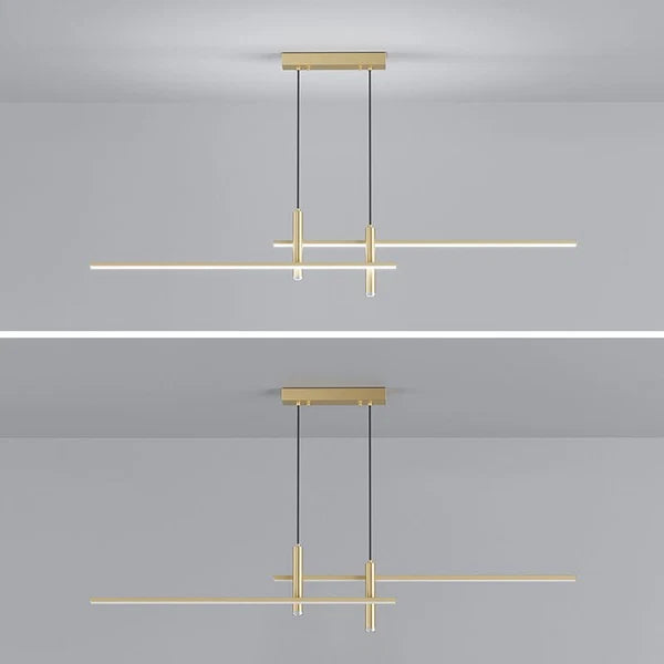 Lustre en suspension LED linéaire moderne en métal - Arisha