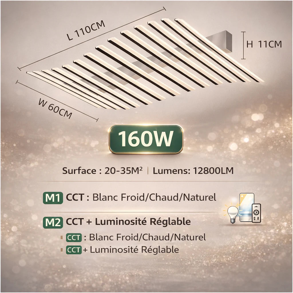 Plafonnier Minimaliste "Horizon" – Luminaire de Plafond Multi-Barres LED