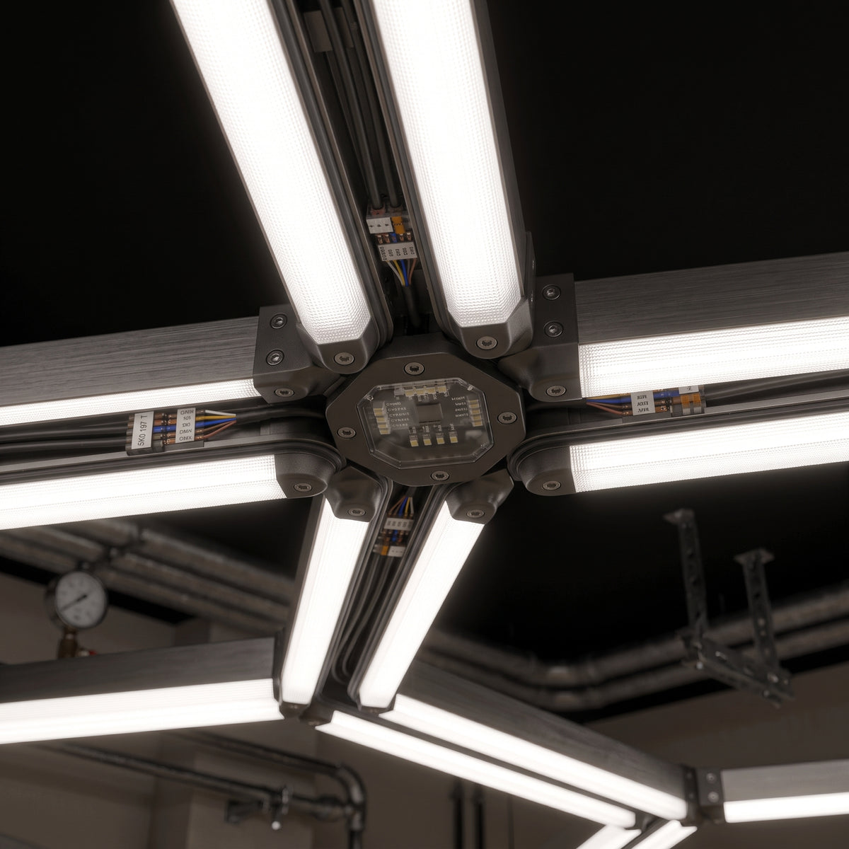 Plafonnier LED Hexagone Alvéolé - Luminaire Pour Garage Automobile