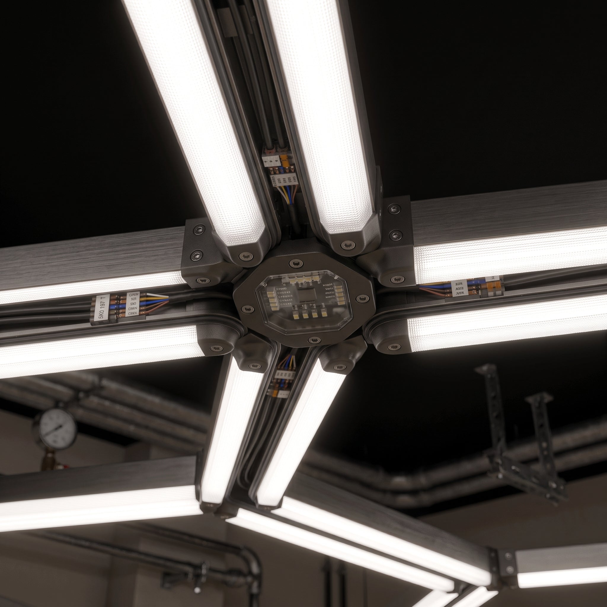 Plafonnier LED Hexagone Alvéolé - Luminaire Pour Garage Automobile