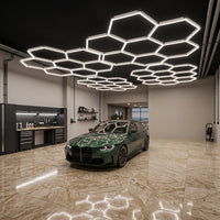 Plafonnier LED Hexagone Alvéolé - Luminaire Pour Garage Automobile