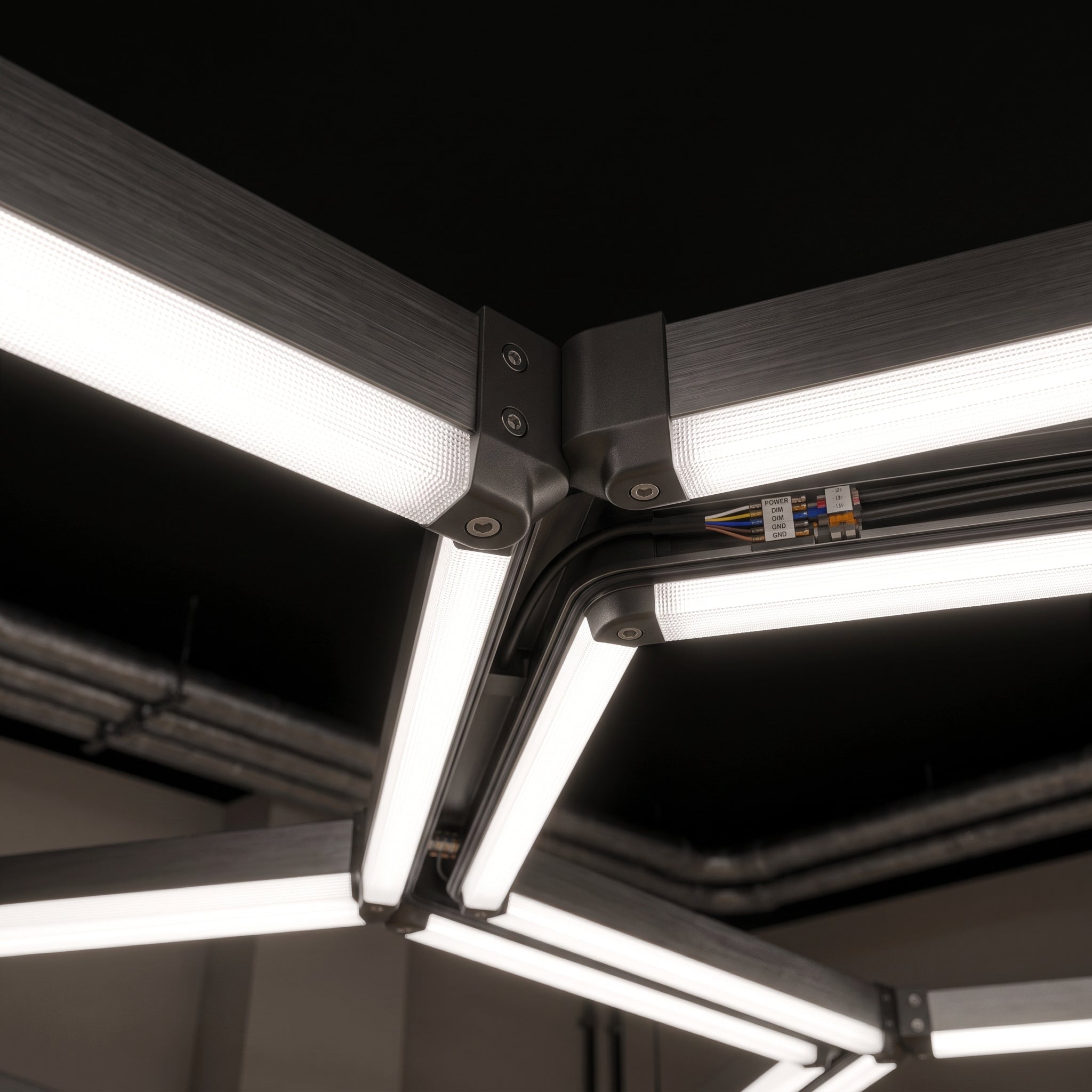 Plafonnier LED Hexagone Alvéolé - Luminaire Pour Garage Automobile