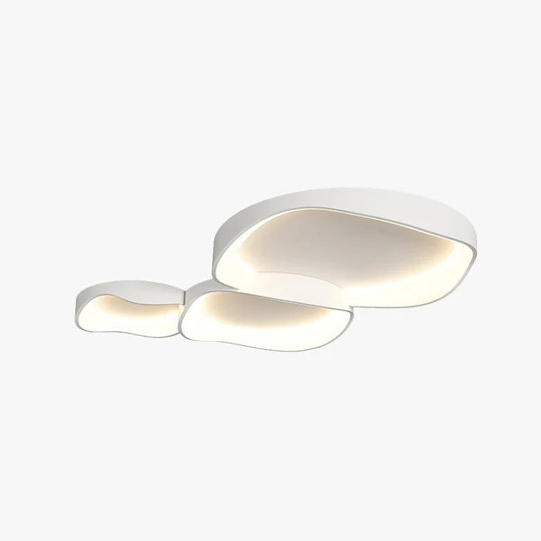 Plafonnier Organique Effet Galet Évidé Blanc Mat - Luminaire Minimaliste