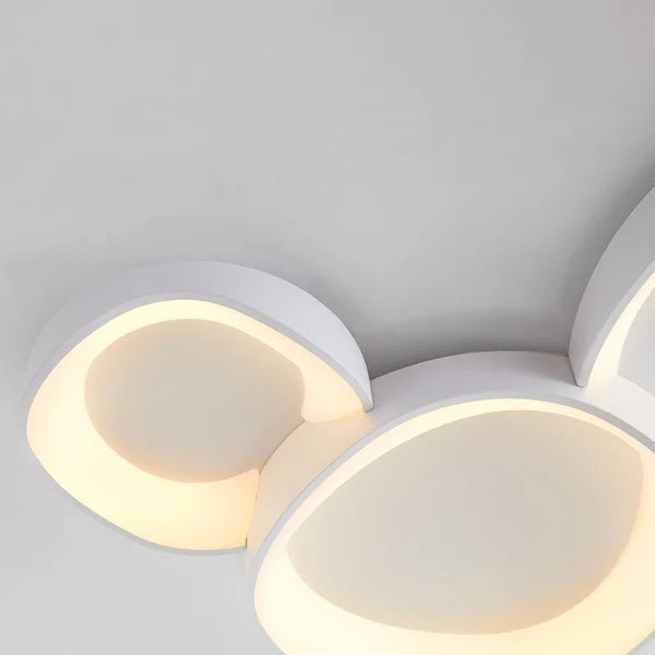 Plafonnier Organique Effet Galet Évidé Blanc Mat - Luminaire Minimaliste