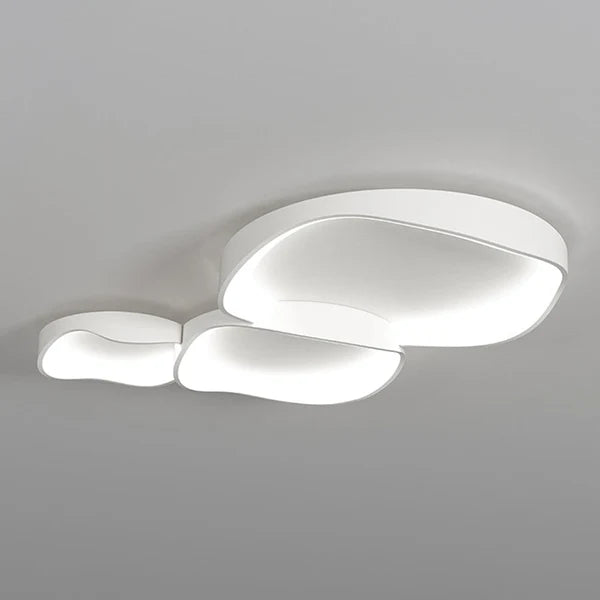 Plafonnier Organique Effet Galet Évidé Blanc Mat - Luminaire Minimaliste