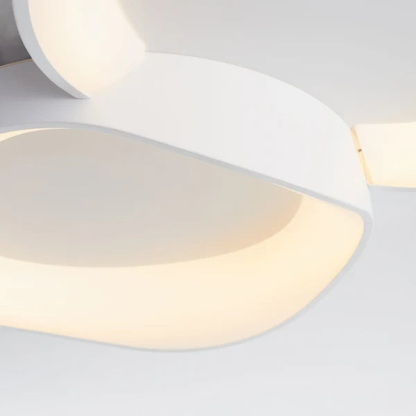 Plafonnier Organique Effet Galet Évidé Blanc Mat - Luminaire Minimaliste