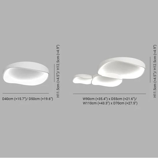 Plafonnier Organique Effet Galet Évidé Blanc Mat - Luminaire Minimaliste