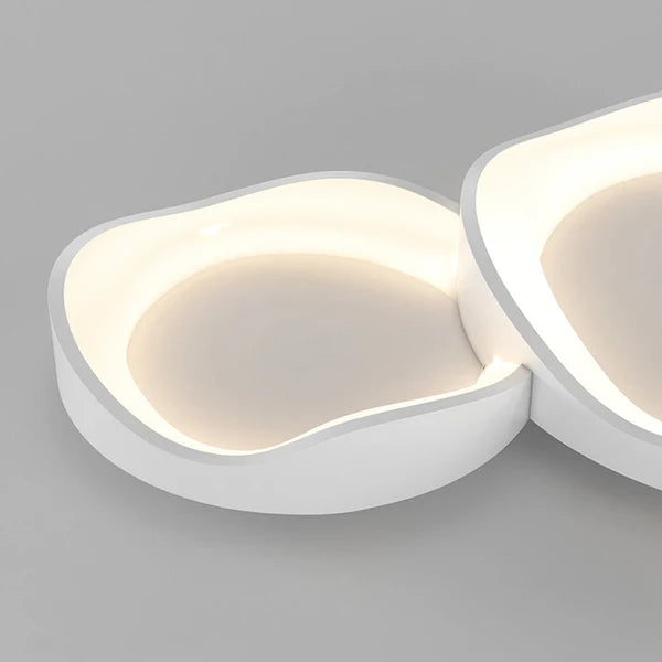 Plafonnier Organique Effet Galet Évidé Blanc Mat - Luminaire Minimaliste