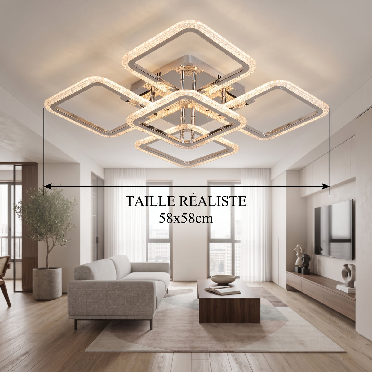 Plafonnier "Architecture" – Design Contemporain à Cadres Superposés