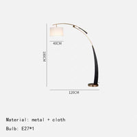 Lampadaire moderne en tissu Matterhorn – Luminaire élégant beige pour salon