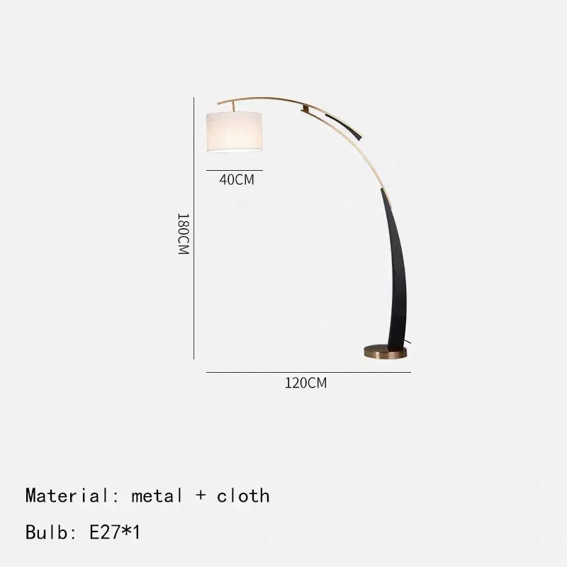 Lampadaire moderne en tissu Matterhorn – Luminaire élégant beige pour salon