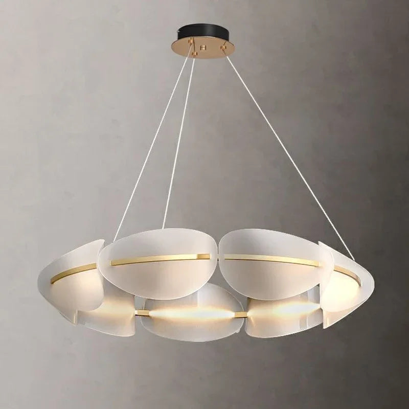 Suspension Arisha - Anneau en métal blanc style moderne