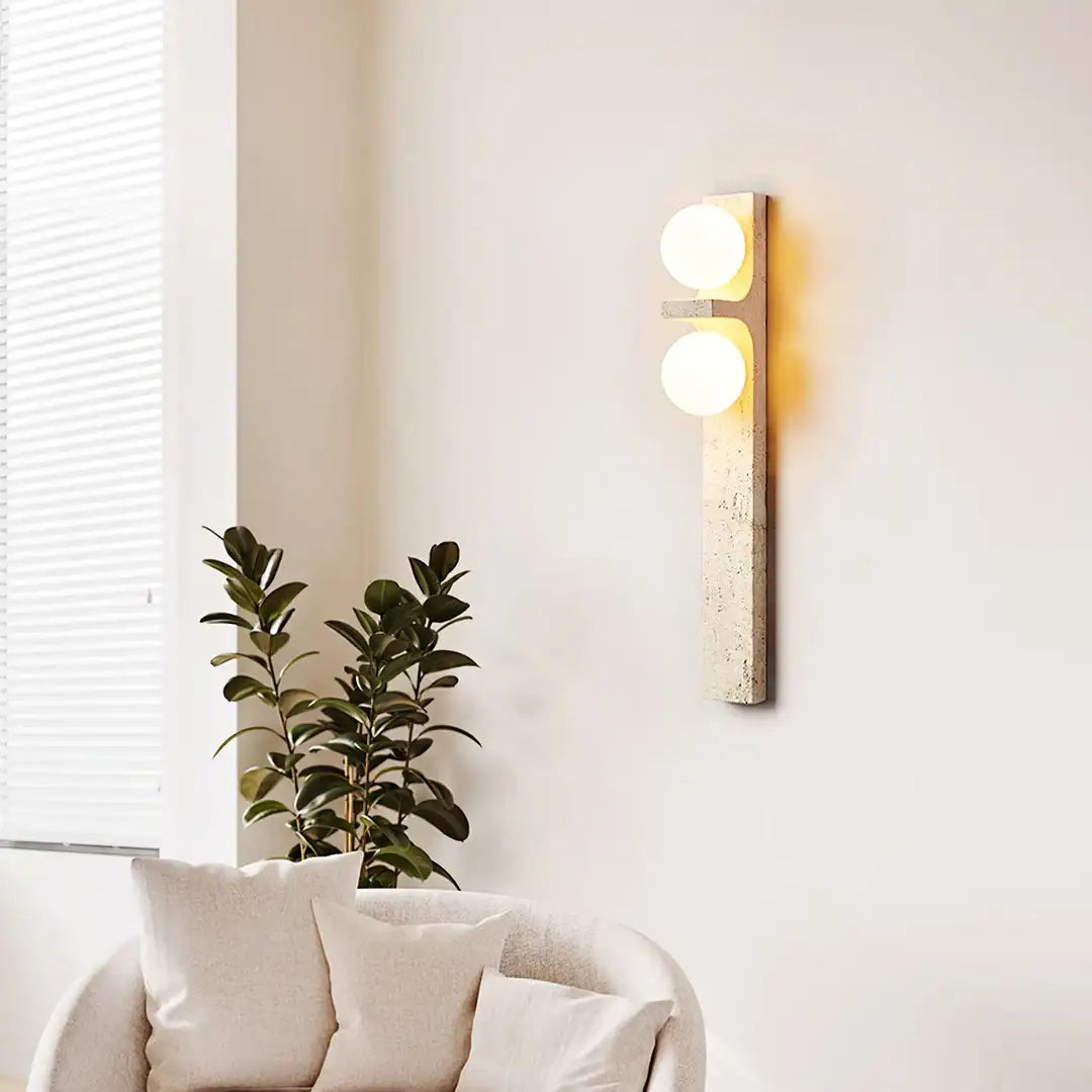 Applique murale en travertin Cassiopeia - Luminaire éclairage contemporain
