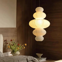 Lampe suspendue Ritta - Japonaise en papier sculptural à brancher