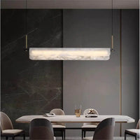 Suspension minimaliste en albâtre Eshaisra - Luminaire moderne