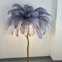 Lampadaire LED O'Moore En Plumes D'Autruche - Luminaire Pour Salon