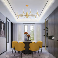 Suspension LED cylindrique moderne en or - Kristy