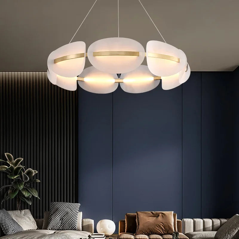 Suspension Arisha - Anneau en métal blanc style moderne