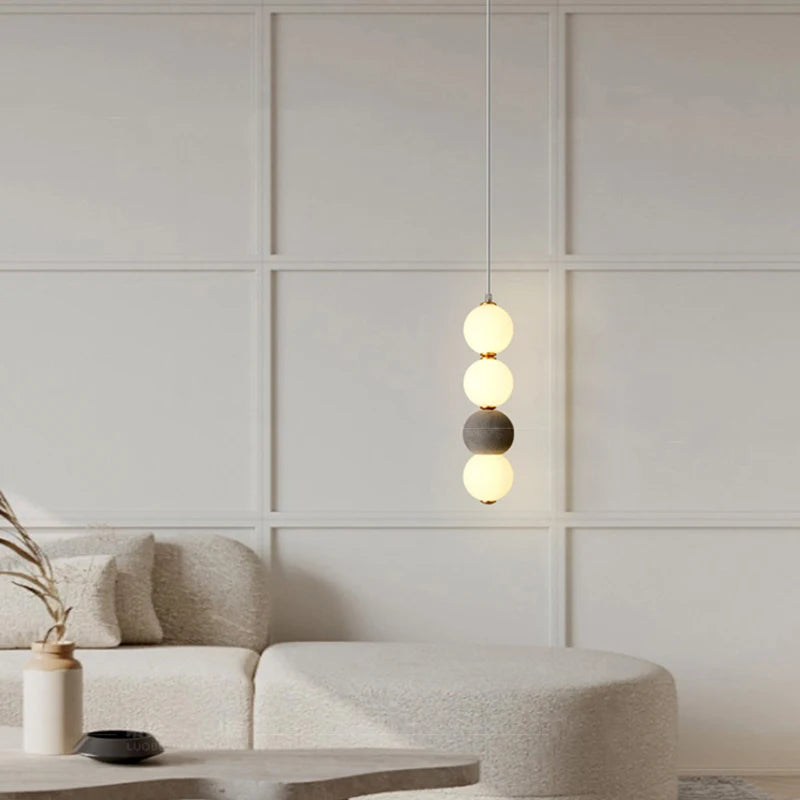 Suspension Minimaliste en Albâtre Elore Pearl – Luminaire à Perle Lumineuse
