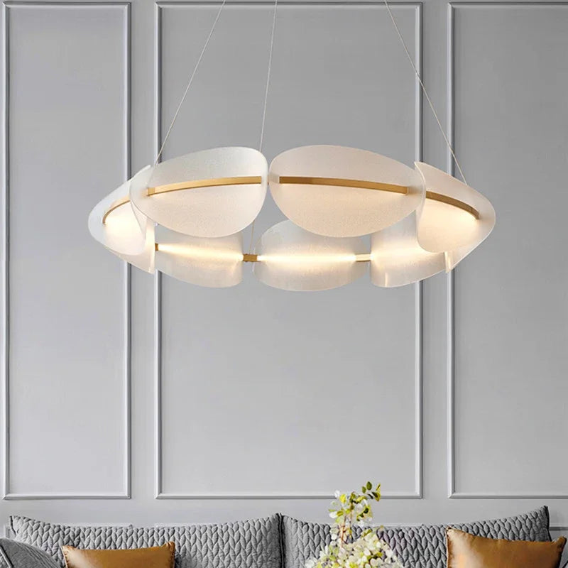 Suspension Arisha - Anneau en métal blanc style moderne