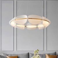 Suspension Arisha - Anneau en métal blanc style moderne
