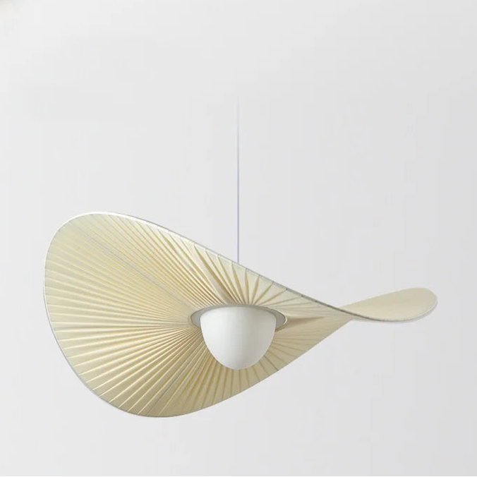 Suspension Abat-Jour Plissé Éventail – Luminaire Ondulé