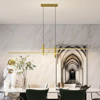 Lustre en suspension LED linéaire moderne en métal - Arisha