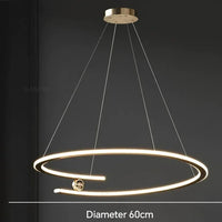 Suspension LED Ondulée Contemporaine - Design Anneau Sculptural