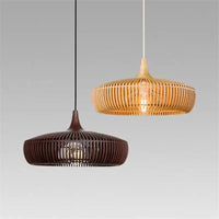 Plafonnier Suspendu Forme Galet Bois - Déco Japandi & Salon