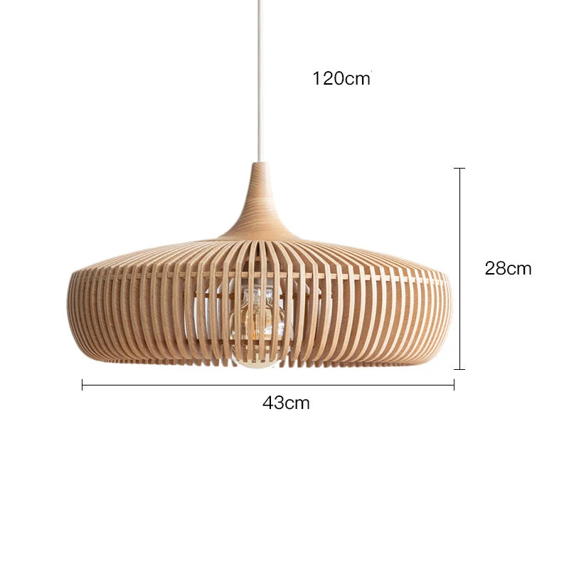 Plafonnier Suspendu Forme Galet Bois - Déco Japandi & Salon