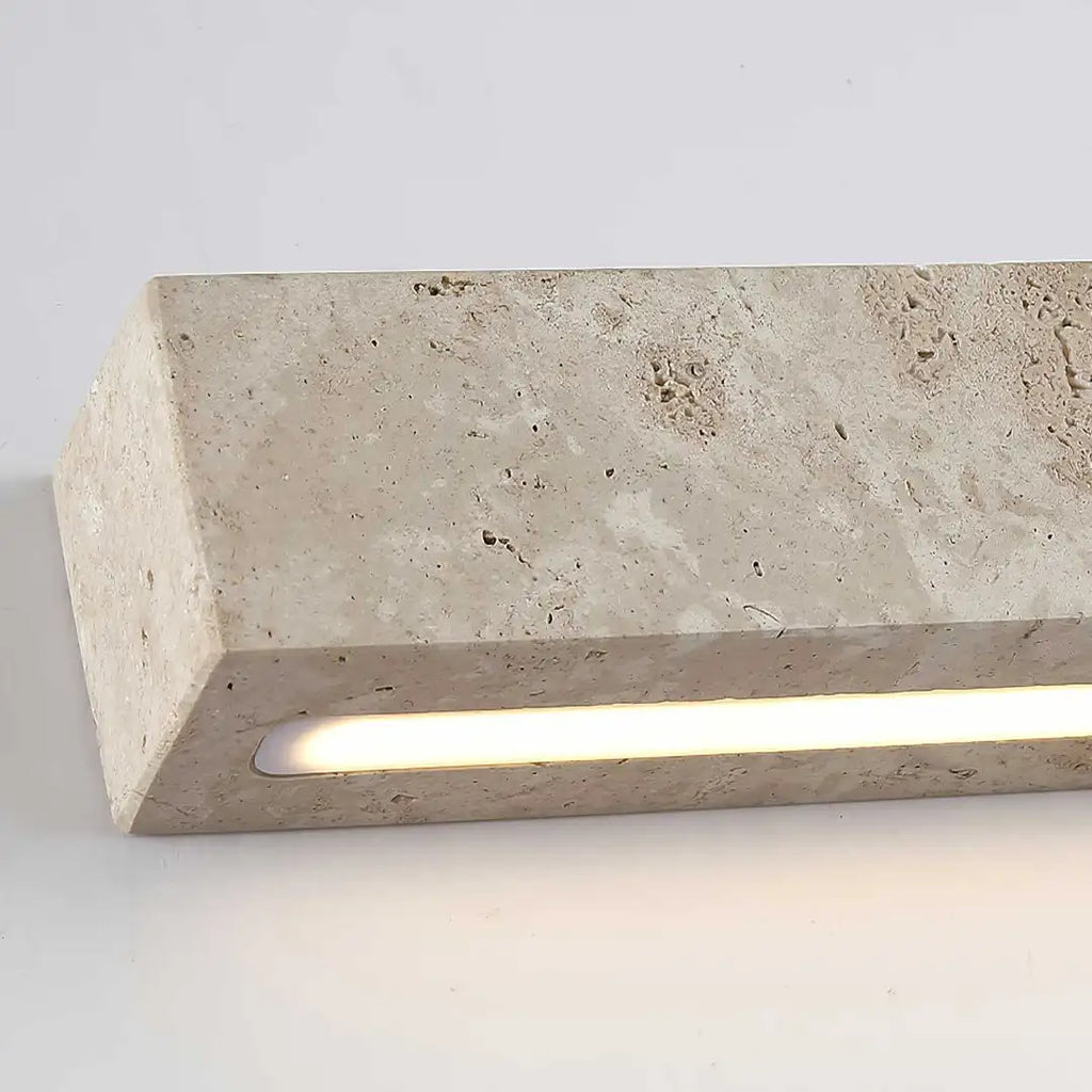 Applique En Travertin Linéaire Moderne Ardora - Luminaire LED De Chambre