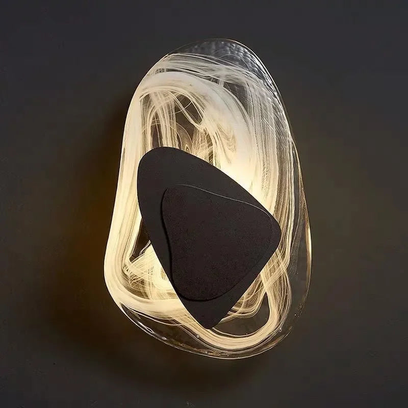 Applique Murale Artistique Valentina - Luminaire Moderne En Verre Noir