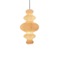 Lampe suspendue Ritta - Japonaise en papier sculptural à brancher