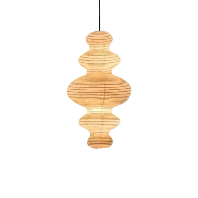 Lampe suspendue Ritta - Japonaise en papier sculptural à brancher