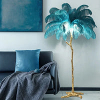 Lampadaire LED O'Moore En Plumes D'Autruche - Luminaire Pour Salon