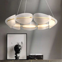 Suspension Arisha - Anneau en métal blanc style moderne
