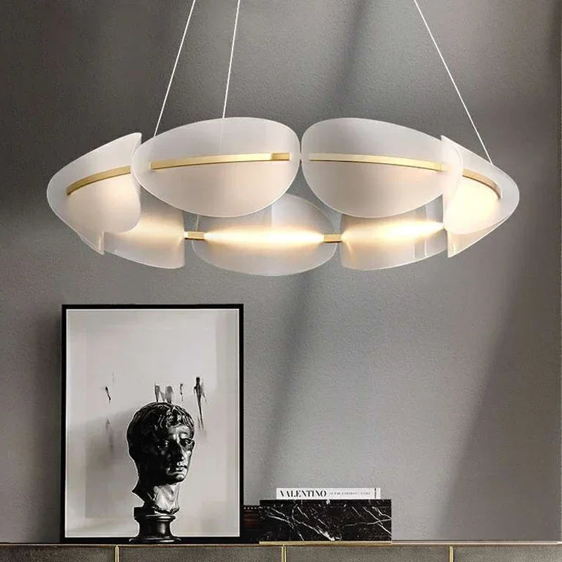 Suspension Arisha - Anneau en métal blanc style moderne
