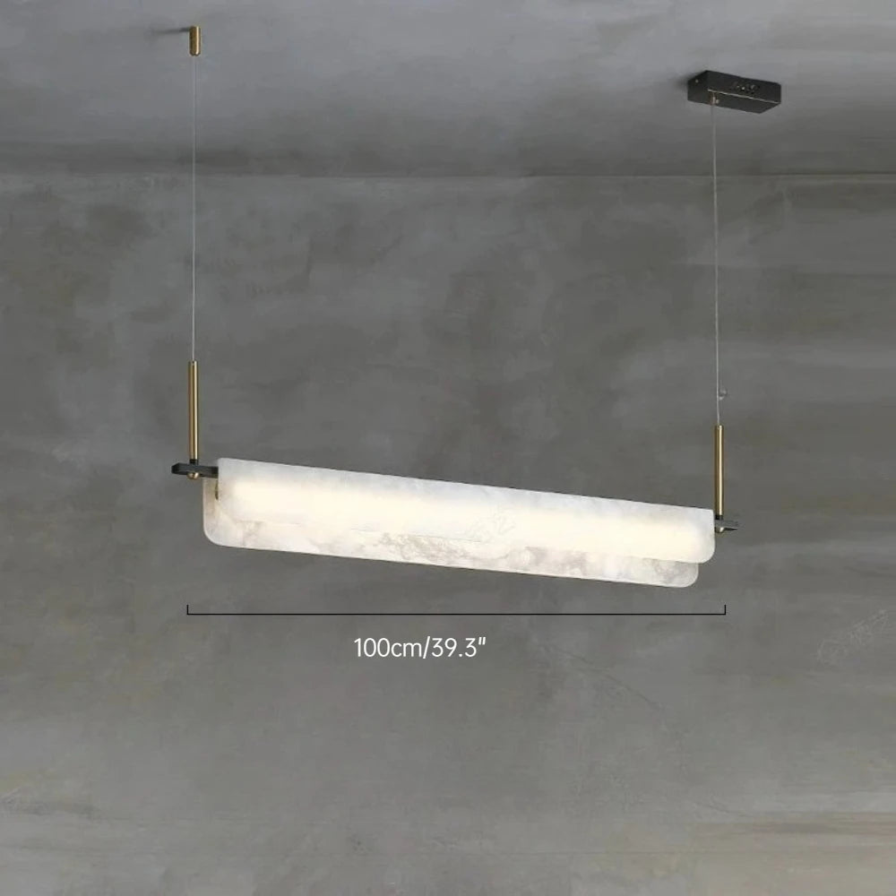 Suspension minimaliste en albâtre Eshaisra - Luminaire moderne