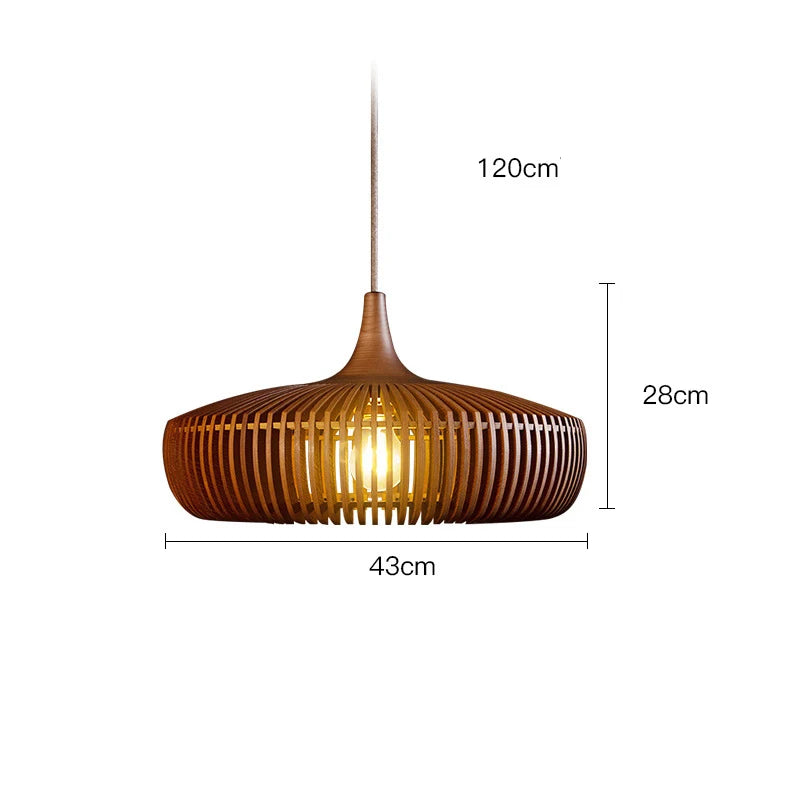 Plafonnier Suspendu Forme Galet Bois - Déco Japandi & Salon