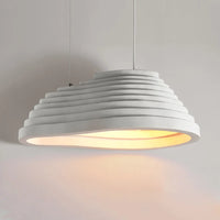 Suspension minimaliste en résine blanche ondulée - Luminaire moderne