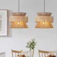 Suspension Ophelia en Rotin – Luminaire Naturel Stratifié