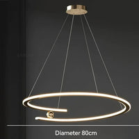 Suspension LED Ondulée Contemporaine - Design Anneau Sculptural