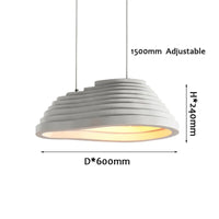 Suspension minimaliste en résine blanche ondulée - Luminaire moderne