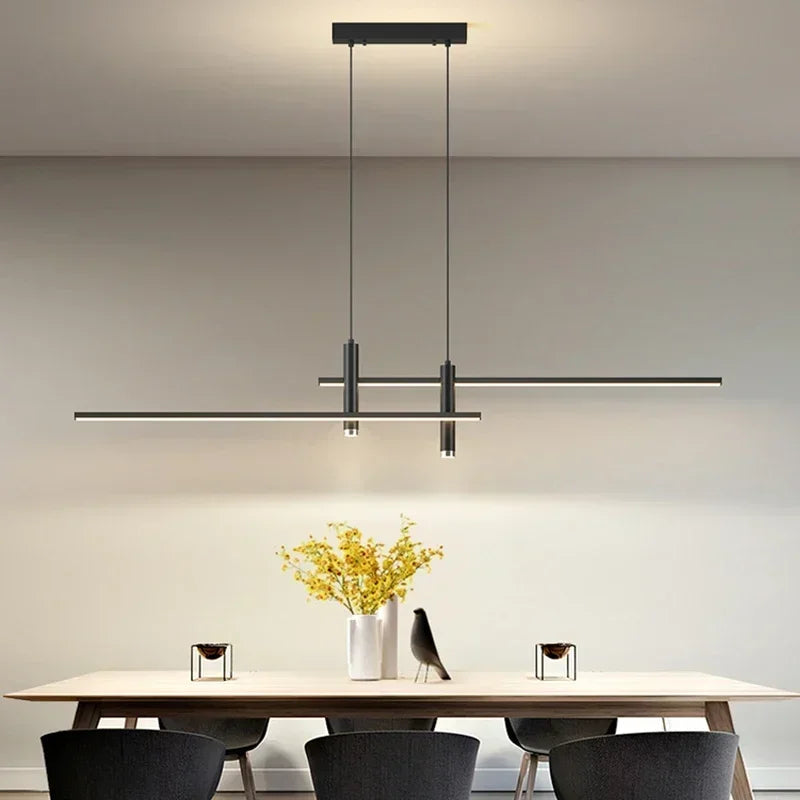 Lustre en suspension LED linéaire moderne en métal - Arisha