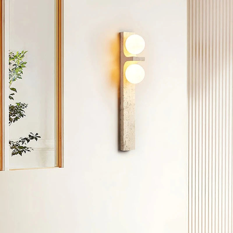 Applique murale en travertin Cassiopeia - Luminaire éclairage contemporain