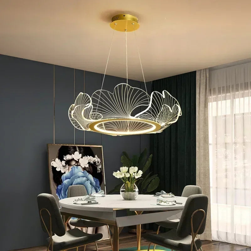 Suspension moderne en métal et acrylique pour salon - Kristy