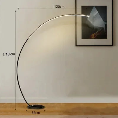 Lampadaire Moderne Arisha à LED – Luminaire Arche en Métal et Silicone