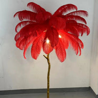 Lampadaire LED O'Moore En Plumes D'Autruche - Luminaire Pour Salon